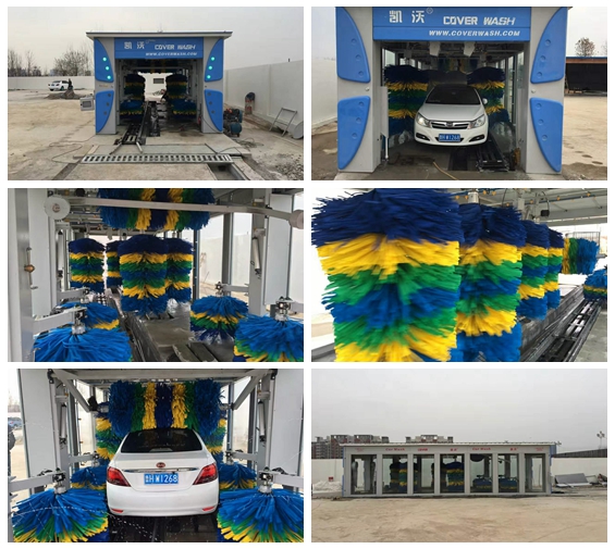 中國山東省濟南市電大章丘學院旁安裝凱沃2017年款升級版隧道9刷電腦洗車機安裝現(xiàn)場